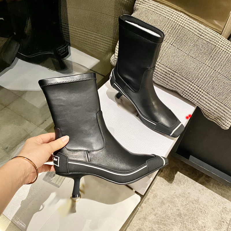 

2023 Luxury Designer Boots Double G Splicing Leather Shoes Autumn Winter Martin Boot Ladies Ankle Cowskin Shoe Fashion Camfort Booties With Box -M1017, Picture color