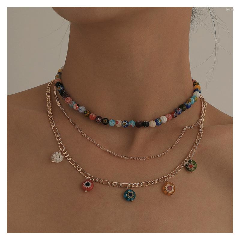 

Choker Summer Glass Beads Necklaces For Women Bohemian Colorful Beach Party Fashion Handmade Beaded Jewelry Gifts