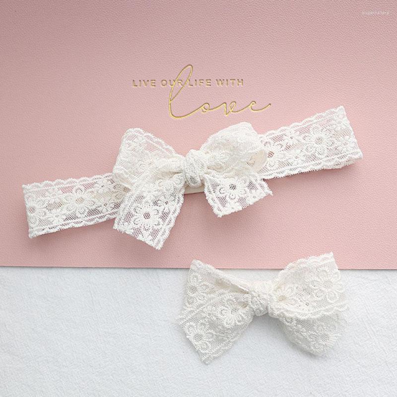 

Hair Accessories 1 Pack 3-12 Months Spring / Summer Children's White Lace Bow Headband Bangs Clip Baby Sweet Princess, Hair clip