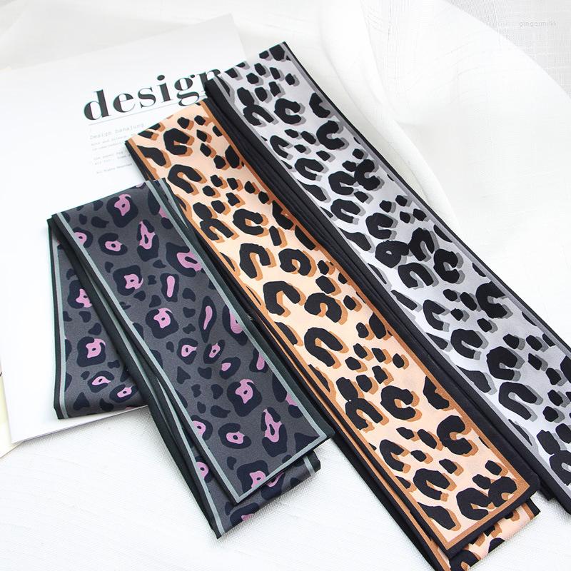 

Scarves Leopard Print Bag Becoration Silk Scarf For Sexy Women Foulard Tie Fashion Head Ladies