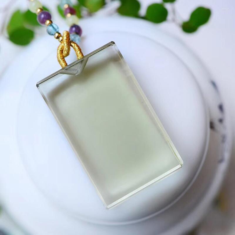 

Pendant Necklaces Wholesale Yellow Natural Crystal Pendants Carved Brand Beads Chain Necklace Lucky For Women Men Gift Blessing Jewelry