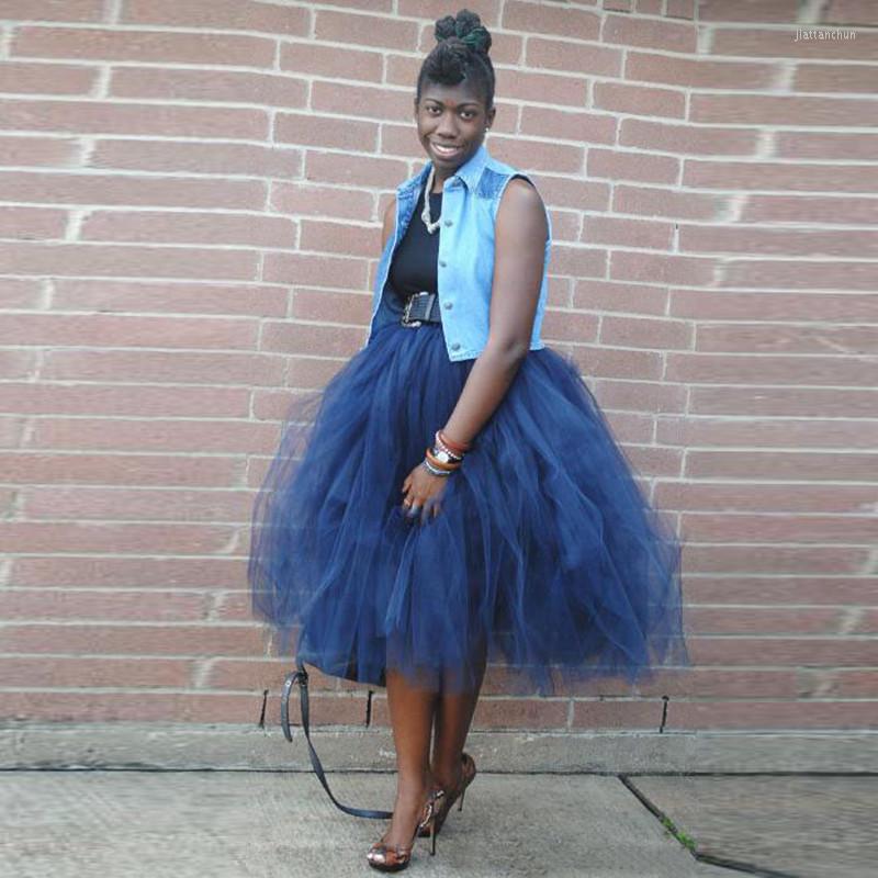 

Skirts Trendy Royal Blue Puffy Tulle African Girls Midi Length Tutu Skirt Women To Pography Adult Saias No Belt Custom, Beige