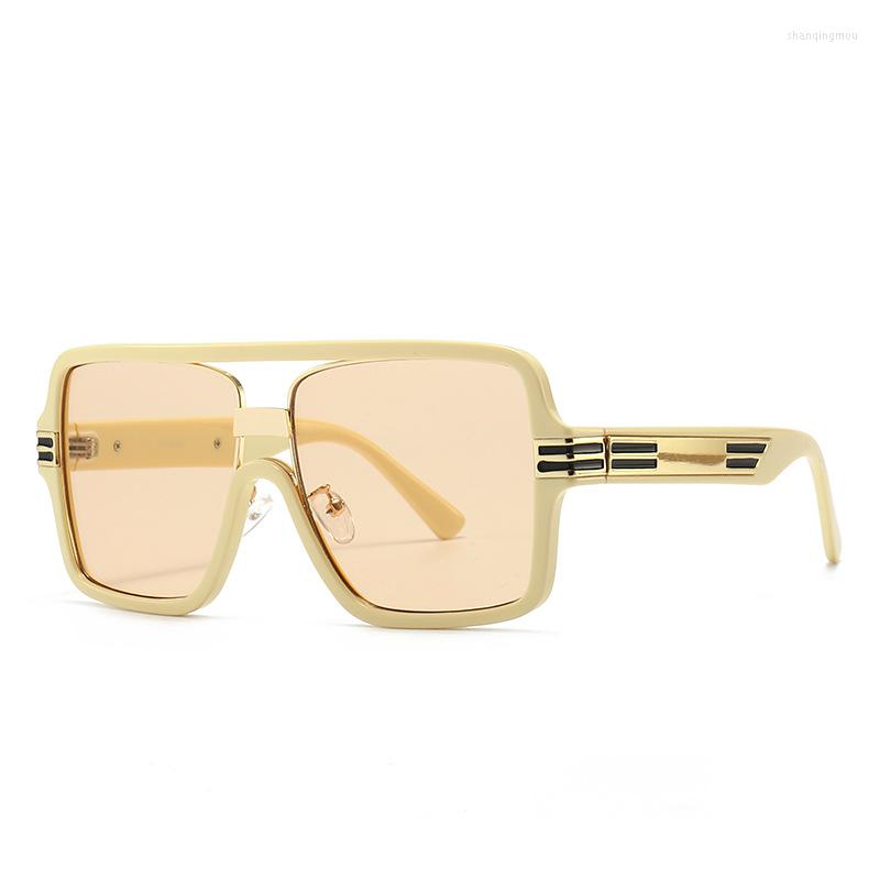

Sunglasses Fashion Vintage Big Frame Square Women Men Designer Travel Flat Top Sun Glasses Shades UV400