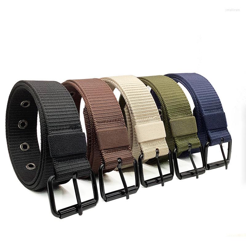 

Belts Canvas Belt Unisex Training Tactical Hunting Pin Buckle Nylon Youth Jeans Accessories Fashion Casual Men's And Women's, Black