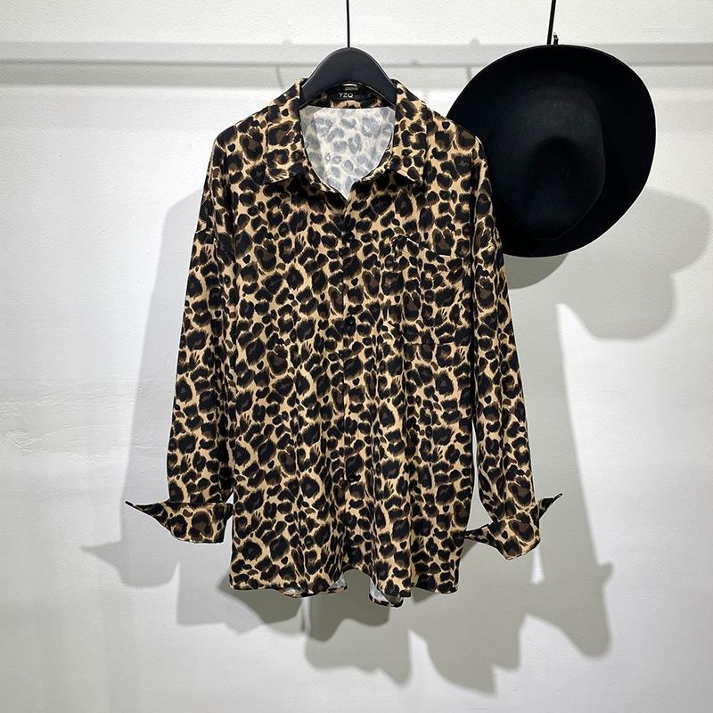 

Men's Casual Shirts Autumn Vintage Leopard Shirt Men Dark High Street Loose Long Sleeve Blouse Personality, Picture shown