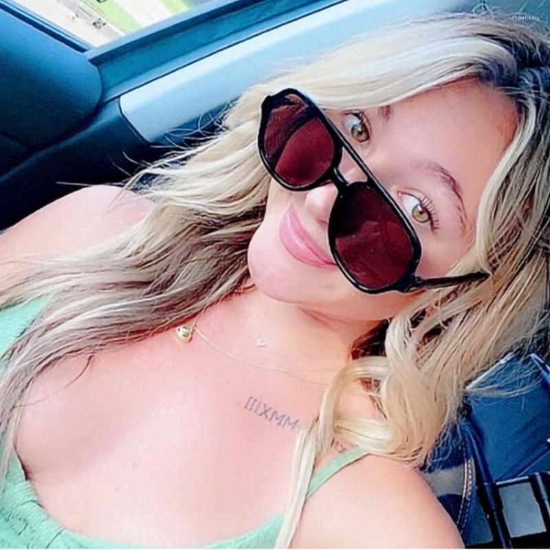 

Sunglasses 80591 Fashion Brand Designer Square Big Frame Men Women Sunshade UV400 Retro Glasses