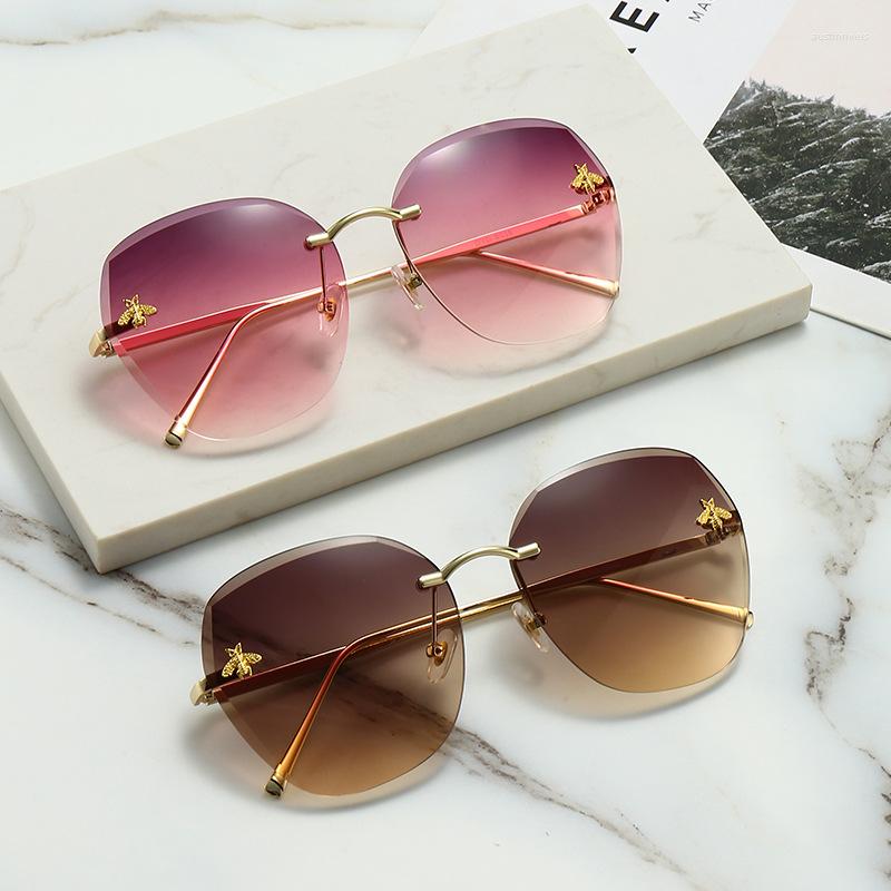 

Sunglasses Euramerican Fashion Glasses Trimming Frameless Metal UV400 Ms Sun