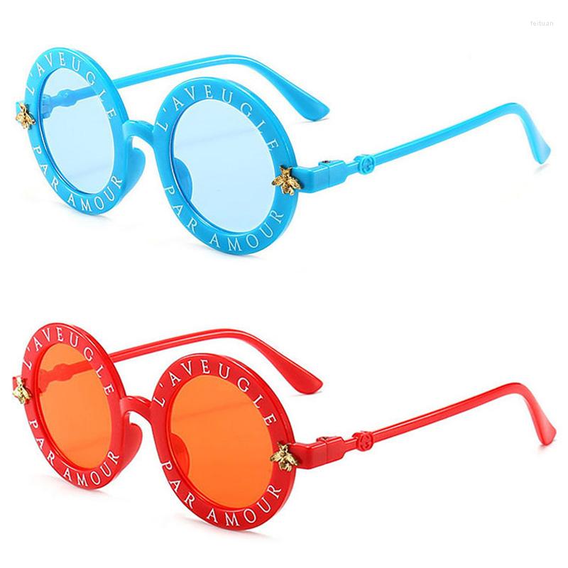 

Sunglasses Steampunk Bee Kids Boys Girls Luxury Vintage Children Round Sun Glasses Oculos Feminino Accessories