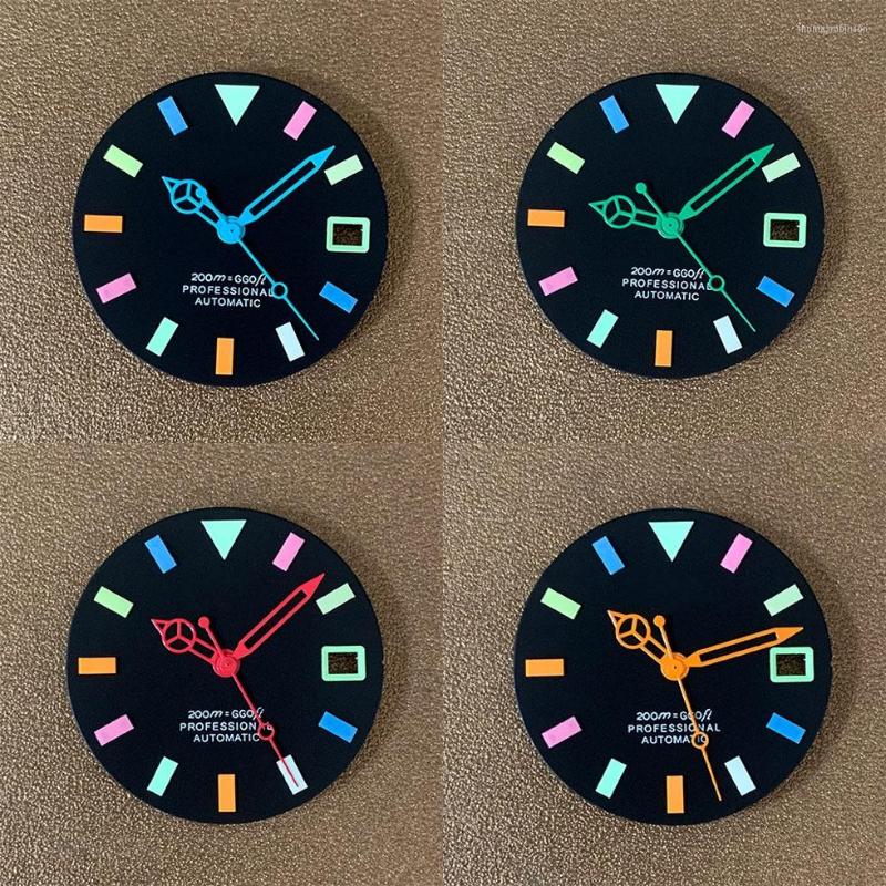 

Watch Repair Kits Colorful Modified Dial 28.5mm NH35 With Hands Green Luminous For Automatic Movement S LOGO