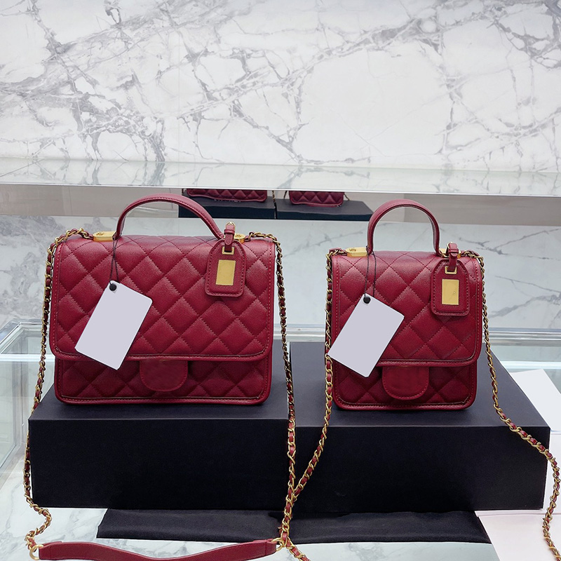 

22F/W Womens Vinatge Messenger Mini/Medium Quilted Bags Red/White/Black/Green Top Handle Totes GHW Crossbody Shoulder Outdoor Sacoche Designer Handbags 18CM/26CM, Box