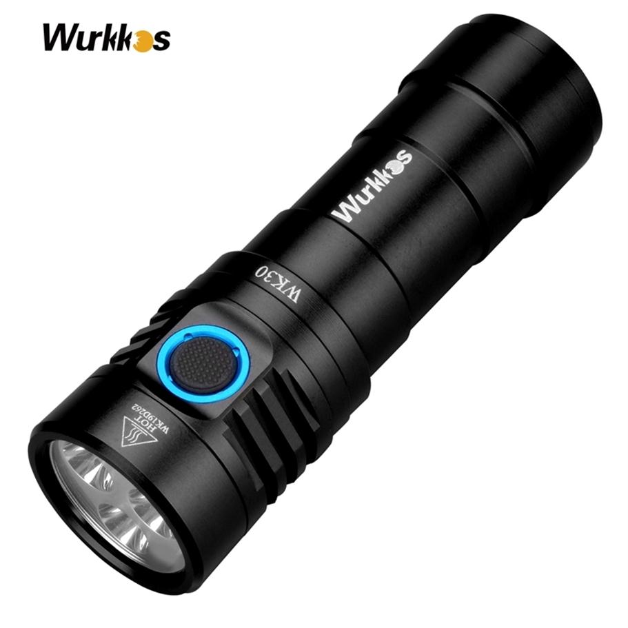 

Wurkkos WK30 Multi Color Rechargeable LED Flashlight 26650 LH351D EDC Torch Red Light 365nm UV Light with Power Indicator Camp 220217180h