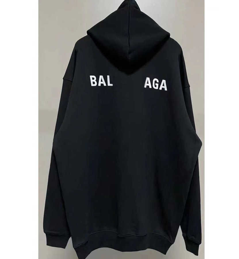 

22SSS Designer Luxury Balanciagas Hoodie Balanciaca Tech Fleeces Paris Front And Back Letters Plush Sweater Men' And Women' Hoodie Size 5xl Gray, No sale