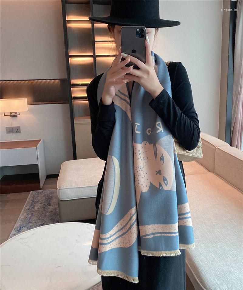 

Scarves Imitation Cashmere Autumn And Winter Scarf Women's Chinese Style Sunshade Shawl Thickened Warm Fashion Trendy