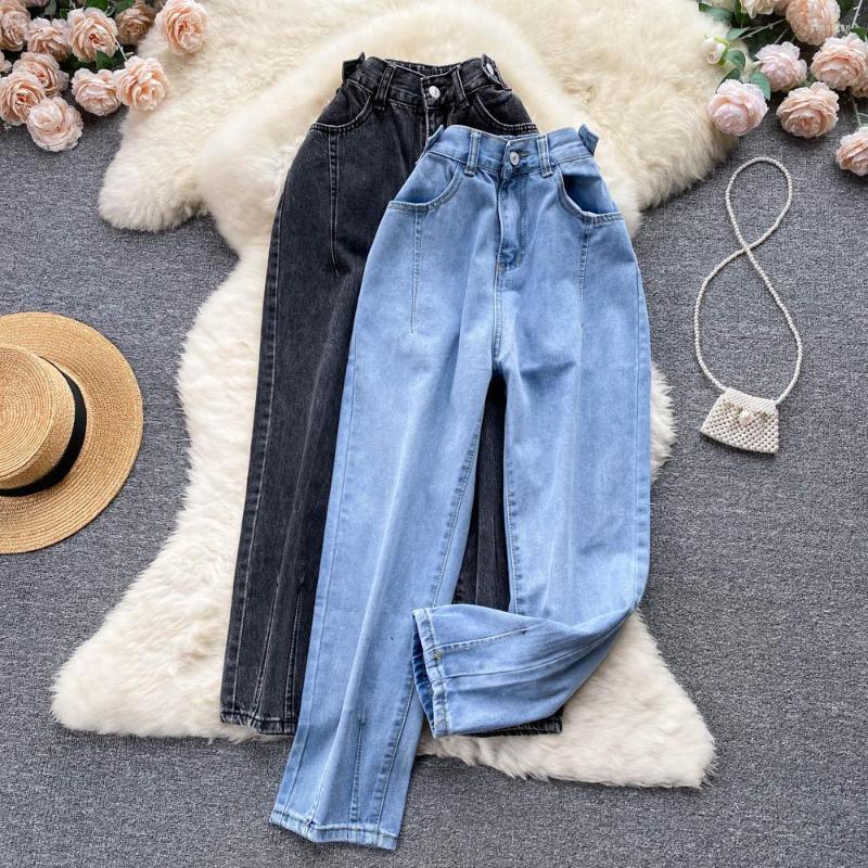 

Women' Jeans Loose Straight Women' Autumn Thin Wide Leg High Street, Blue