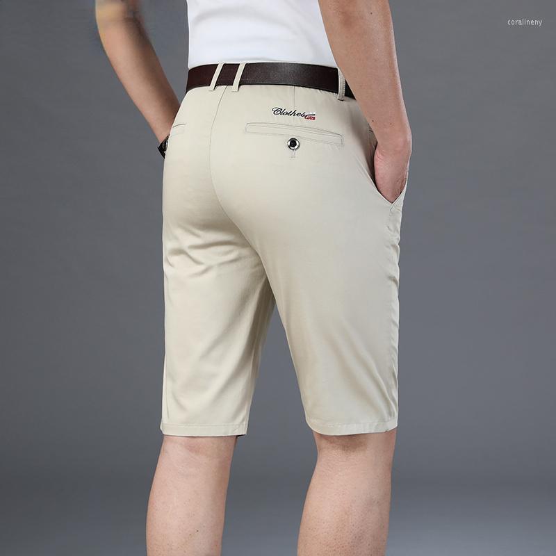 

Men's Shorts 2022 Colors Men's Business Casual Summer Fashion Straight Cotton Stretch Male Khaki Beige Black Navy B