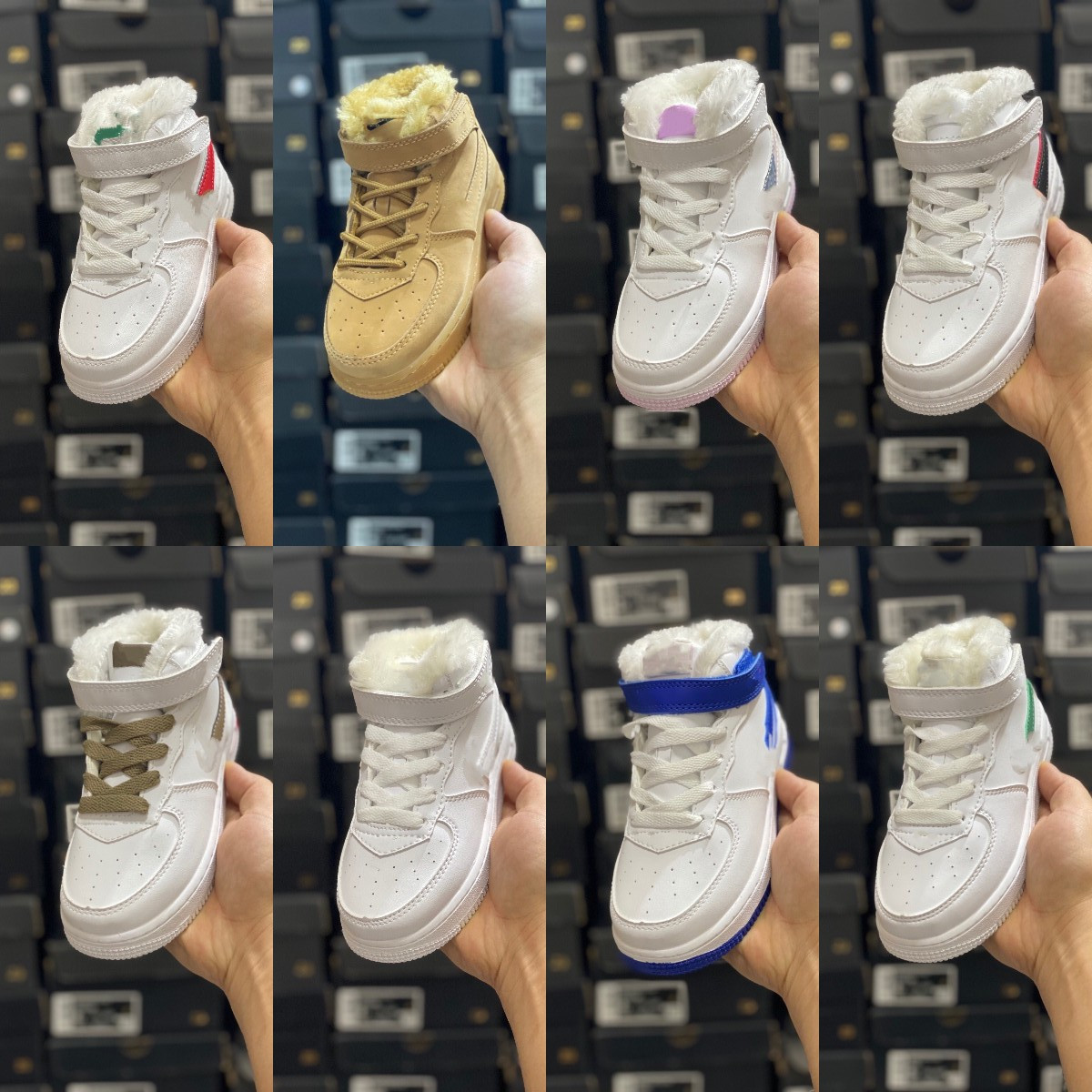 

Boy girl airforces 1 1s Basketball Shoes Fleece Lined Winter Sneakers Kids Toddler Infants Banned Hyper Royal Strap High Skateboard Shoe Triple White TWIST Trainers, 1208886