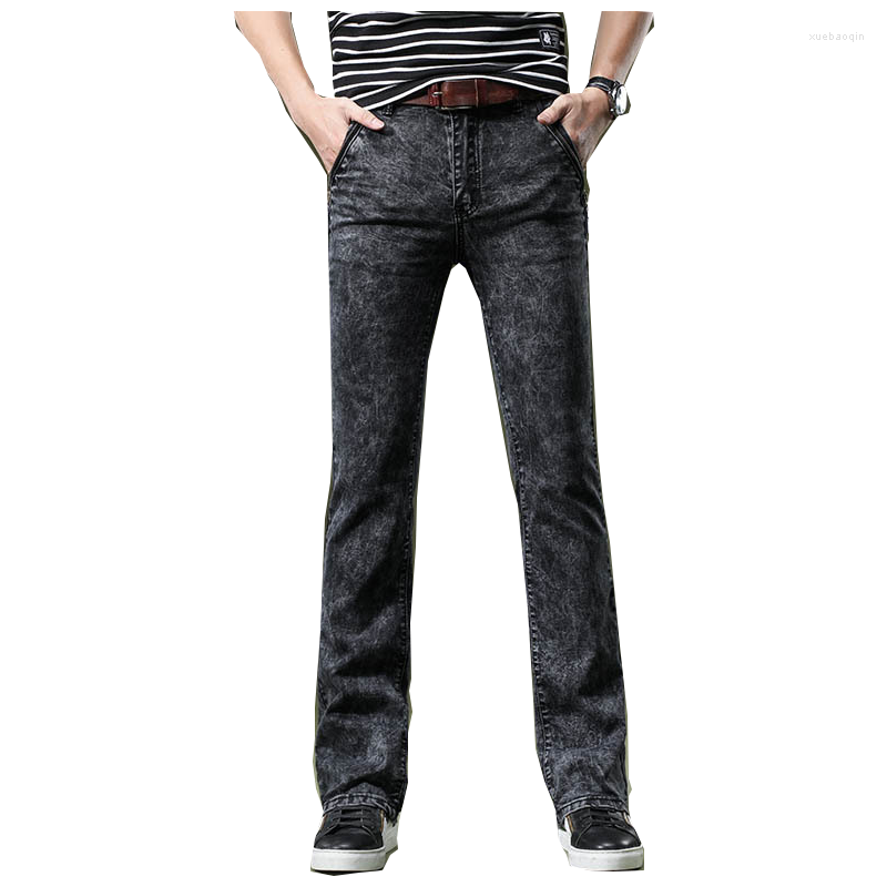 

Men's Jeans Fashion Bell Bottoms 2022 Men's Snowflake Mini Slim Slacks, Black