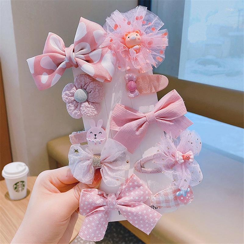 

Hair Accessories 10pcs Baby Girl Cartoon Cute Hairpin Children Mesh Princess Set, Ps016
