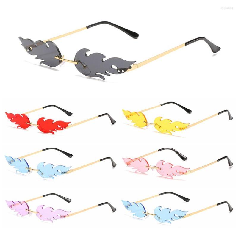

Sunglasses Streetwear Party Rimless Cosplay Eyewear Sun Glasses Fashion Flame Shaped For Women