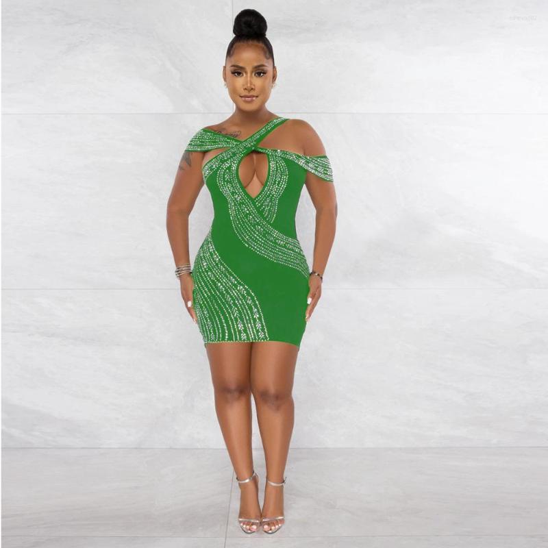 

Casual Dresses Zoctuo Cross Halter Elegant Vestidos Womens Diamond Dress Lady Female Outfit Nightclub Party Street Style Summer Fashion, Black