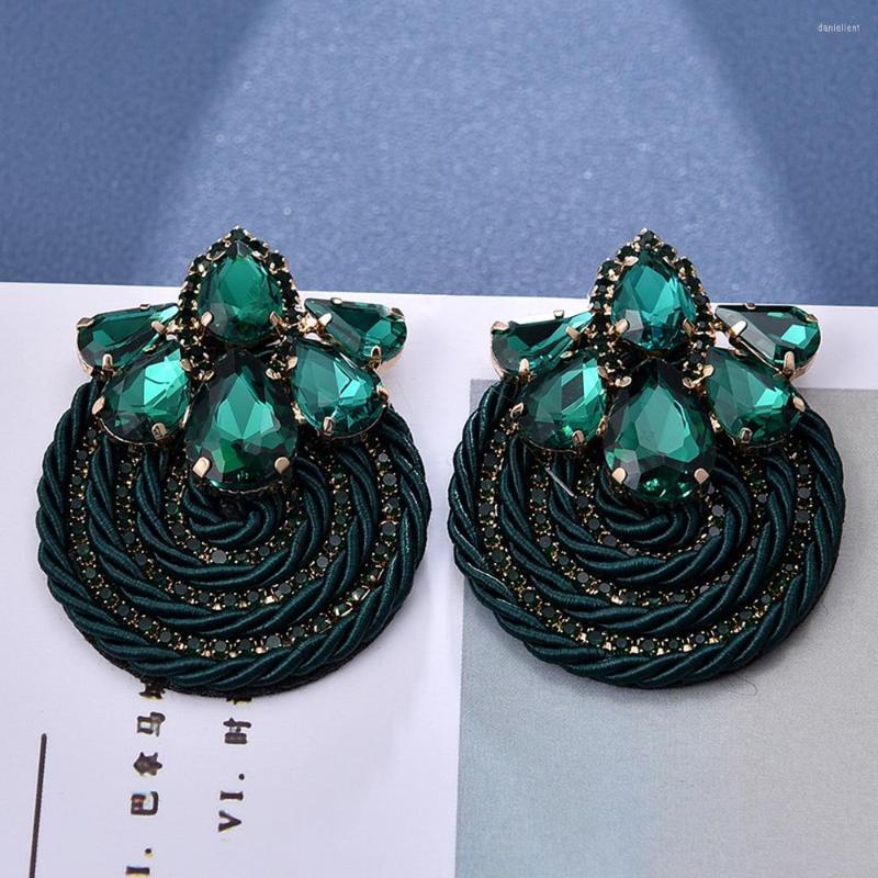 

Dangle Earrings Ztech Green Series Luxury Crystal For Women Beads Brincos Fashion Accessories Charms Pendientes Bijoux Femme Jewelry