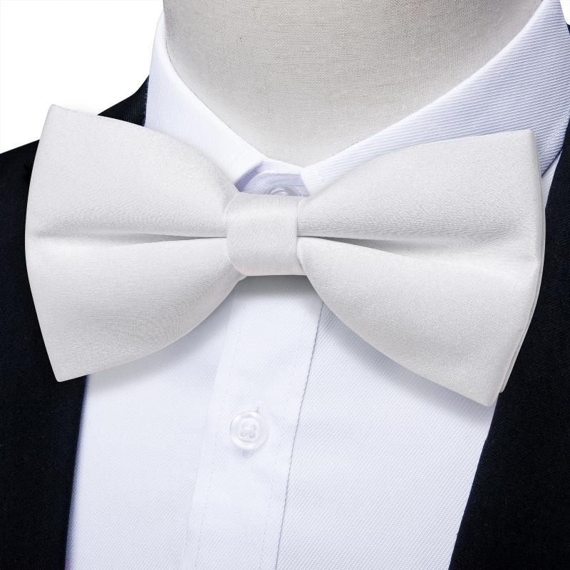 

Bow Ties Fashion Father-son Bowtie White Butterfly Luxury Tie For Men And Boy Wedding Party Accessories Silk Solid Neckties Yourties