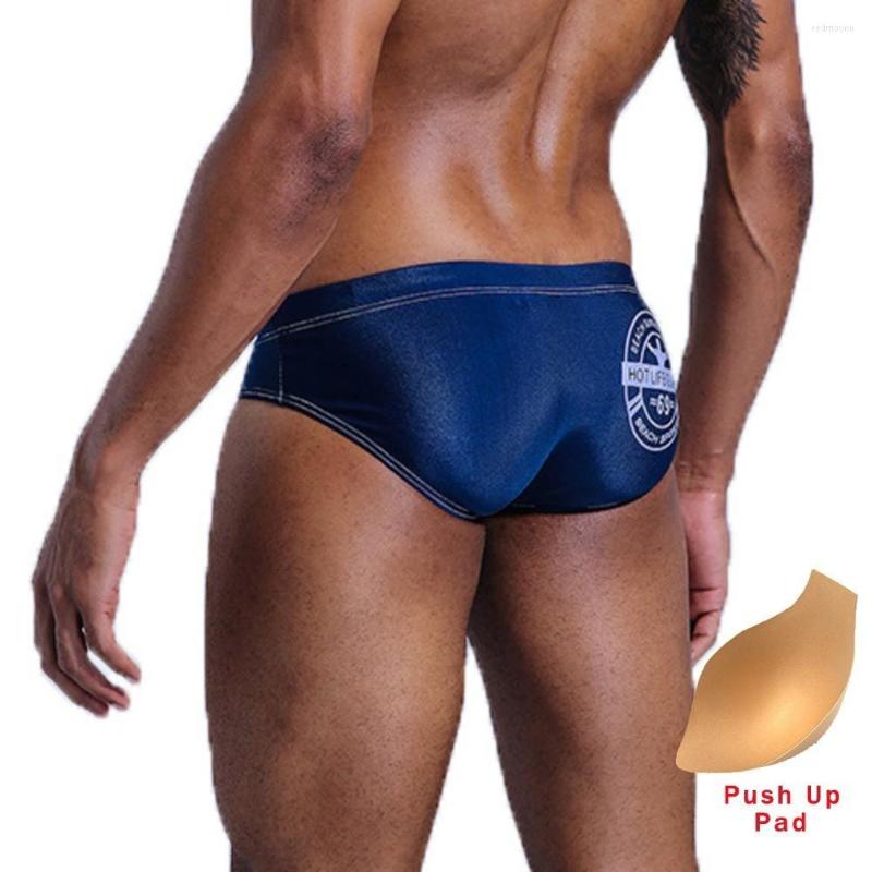 

Men's Swimwear Summer Men Sexy Swimming Briefs Low Waist Swimsuit Push Up Pad Gay Swim Trunks Beach Shorts Maillot De Bain Homme 2022, Black