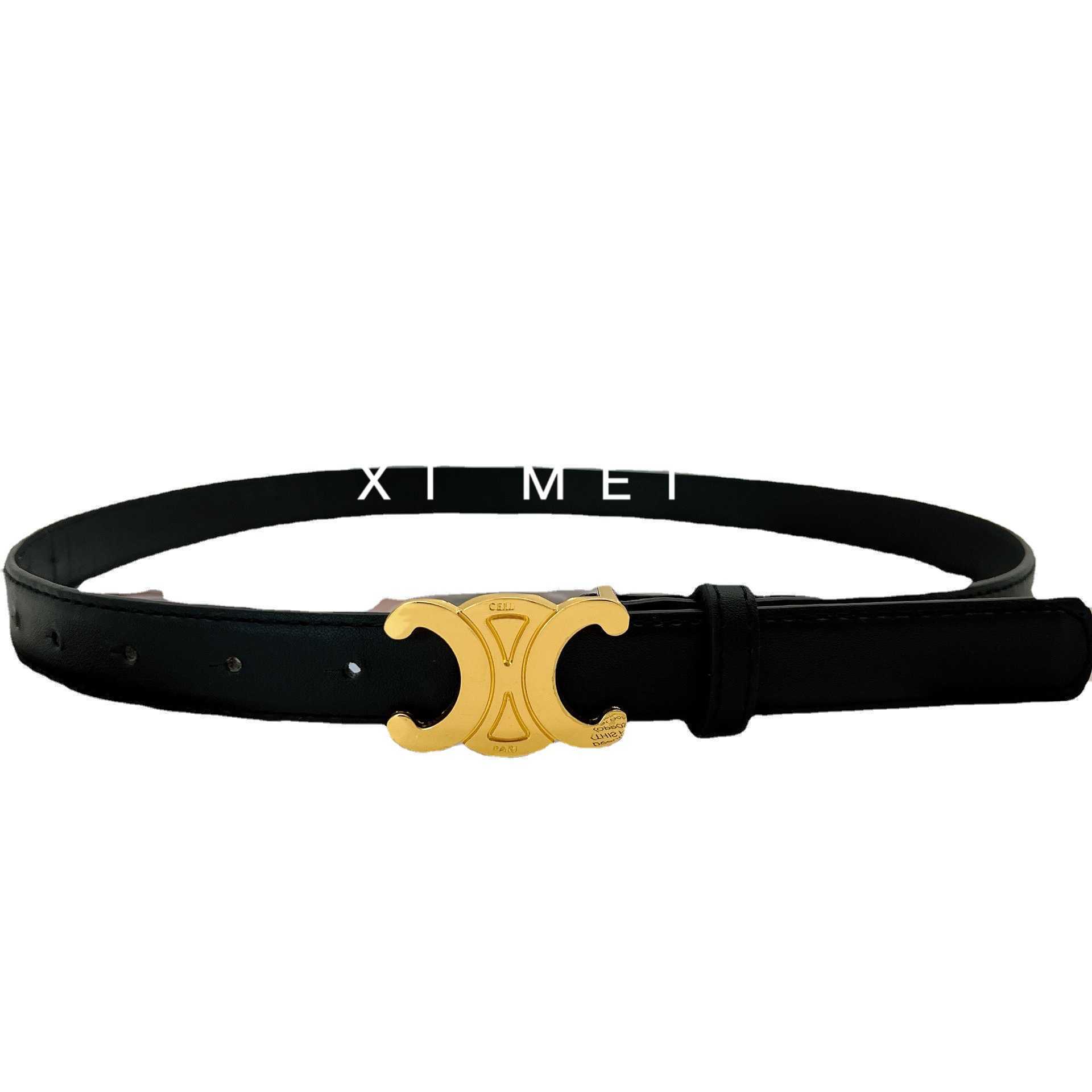 

Belts High level Triumphal Arch Women's Belt Simple Versatile Metal Buckle Belt Jeans Decorative Slim Belt Fashion, Black