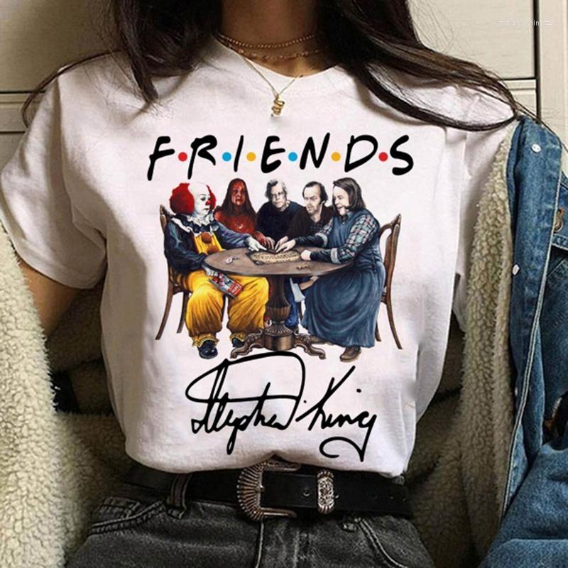 

Men's T Shirts 2022 Stephen King Signature Horror Characters Friends Tops, Blue