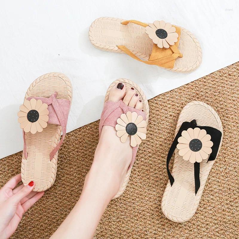 

Sandals Women Wear The Summer Joker Han Edition Half Flat Non-slip Flower Clip Toe Web Celebrity Is Cool Procrastinate, 35