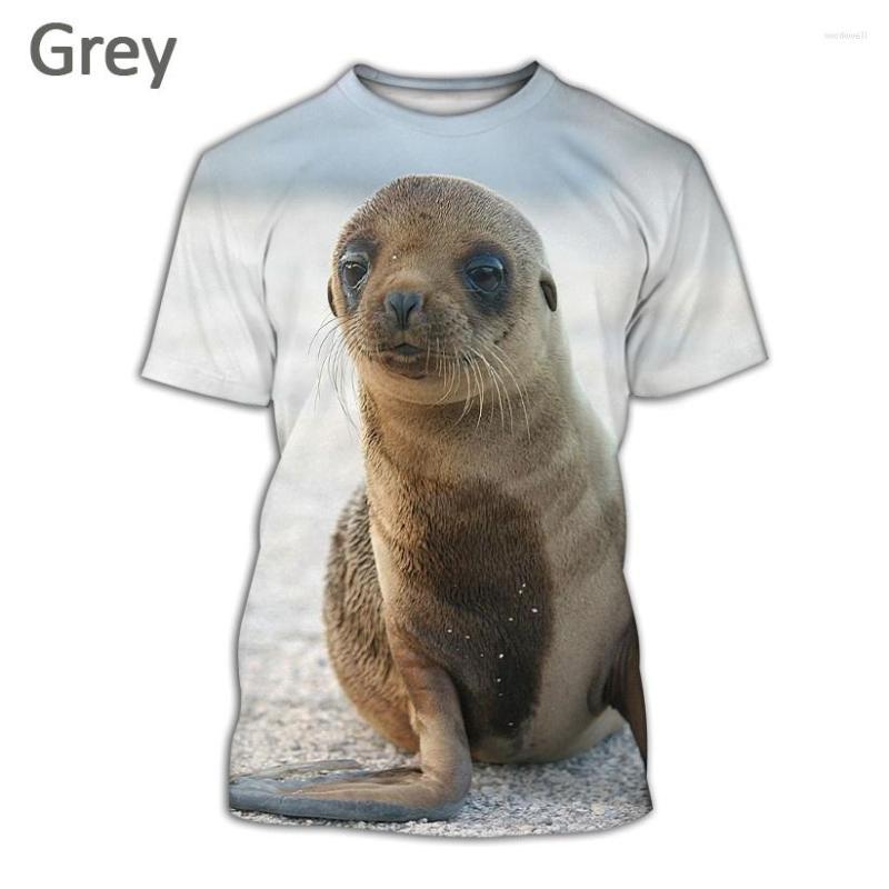 

Men's T Shirts 2022 Unisex T-shirt 3D Printing Animal Sea Lion Men's Summer Fashion Casual Cartoon Harajuku Short-sleeved