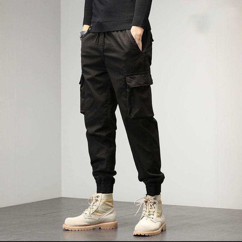 

Men's Pants Winter Thick Men Fleece Cashmere Overalls High Quality Trousers Warm Cargo, Black
