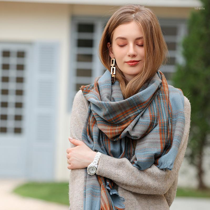 

Scarves Fashion Striped Women Scarf 2022 Autumn Winter Soft For Keep Warm Big Shawl
