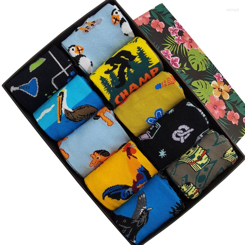 

Men's Socks 10 Pairs/Pack Men Women Fun Funky Crazy Novelty Colorful Patterned Funny Dress Luxury Fancy Cool Casual Happy Cotton, 10 pairs of packages