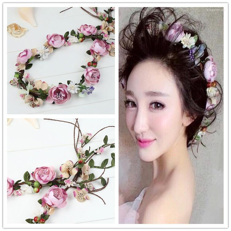 

Headpieces Korean Beautiful Wedding Dress Sen Female Holiday Hair Band European And American Bride Dish Headdress Wreath