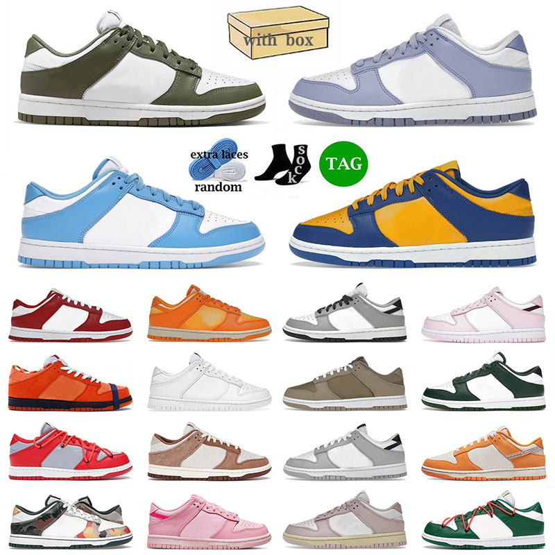 

With Box Mens Women Running Shoes Medium Olive UCLA Unc Photon Dust Black White Panda Triple Pink Athletic Sneakers GAI Skate Low Trainers Big Size 13 14, 28