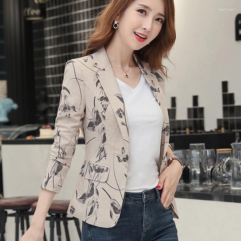 

Women's Suits Vintage Office Lady Autumn Korean Printing Slim Suit Jacket Female Single Breasted Blazers Coat Women Tops Clothing 719G, Burgundy