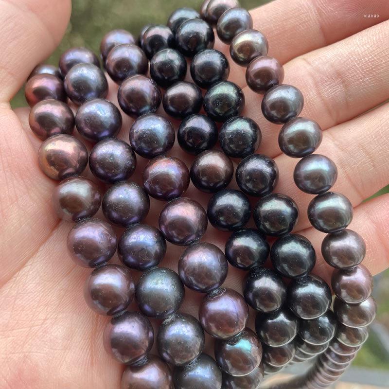 

Beads Round Natural Black Freshwater Pearl 8-9 9-10 10-11mm For DIY Women Necklace Bracelet Earrings Rings Jewelry Making 15"