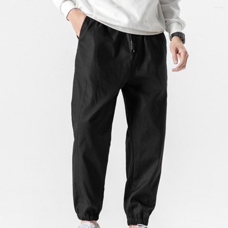 

Men's Pants Cargo Loose Autumn Trousers Elastic Waist Ankle Length Fantastic Leisure Men, Army green