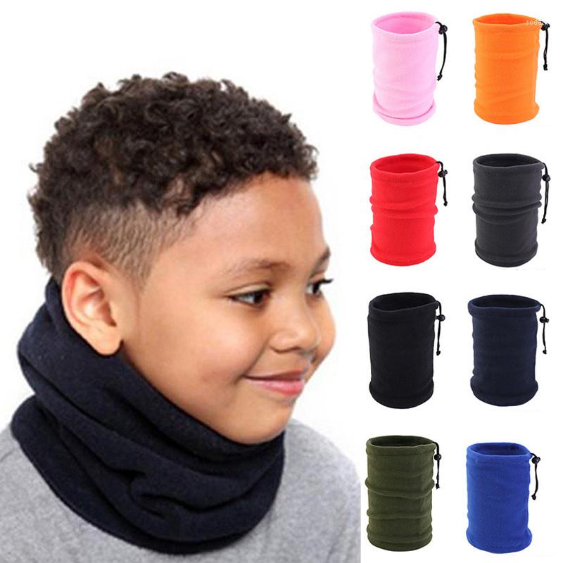 

Scarves Children's Autumn Winter Solid Color Scarf Fleece Neck Cover Adjustable Drawstring Warm Collar Fashion Ear Warmer
