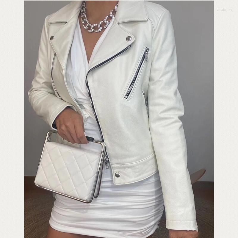 

Women' Leather Natural Women Coat Lambskin Bomber Biker Jacket Long Sleeves Sheepskin H41, Black