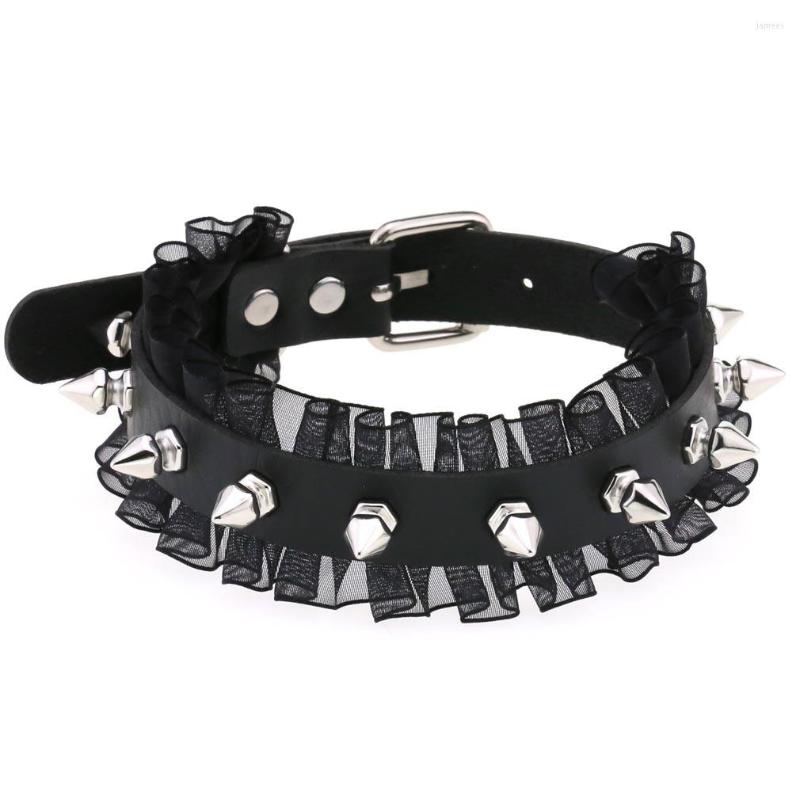 

Choker Gothic Men Women Unisex Lace Leather Spike Rivet Punk Necklace Jewelry Sexy Vintage Harajuku Statement Collar Necklaces