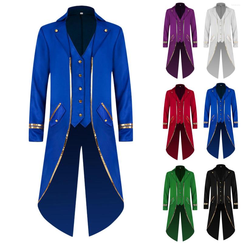 

Men's Jackets Water Proof Wind Jacket Men Male Vintage Slim Medieval Retro Halloween Punk Cosplay Costume Extra Long Coat, Black