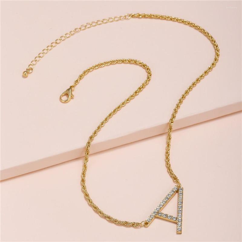 

Choker Large Initial A Pendant Necklace Jewelry Big Letter Gold Color Full Crystal Gifts