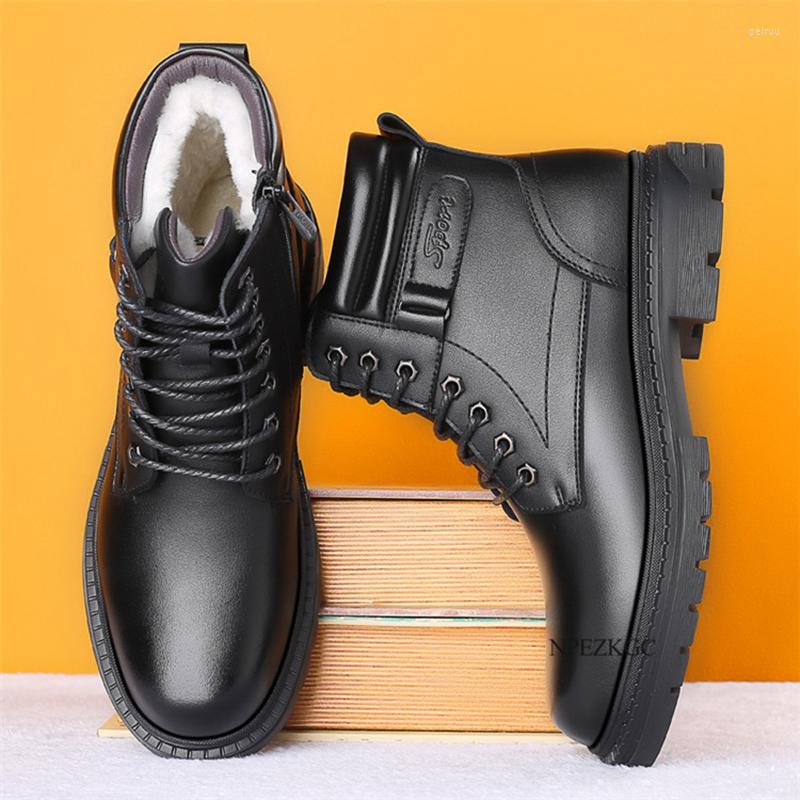 

Boots EST KEEP WARM MEN WINTER HIGH QUALITY GENUINE LEATHER WEAR RESISTING CASUAL SHOES WORKING FAHSION, Black