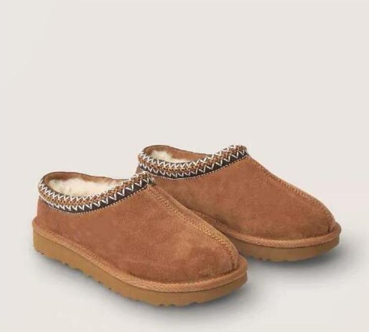 

Winter Women Men Slippers Boots Men's And Women's Genuine Suede Leather Warm Shoes boots, Chestnut
