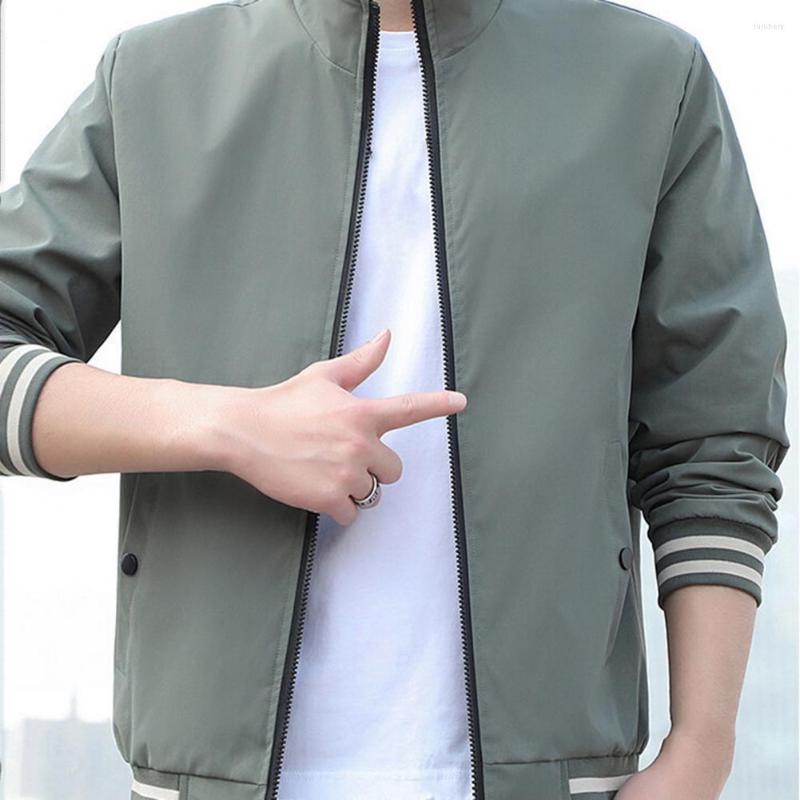 

Men's Jackets Stylish Coat Patchwork Pockets Men Spring Smooth Surface Autumn, Black