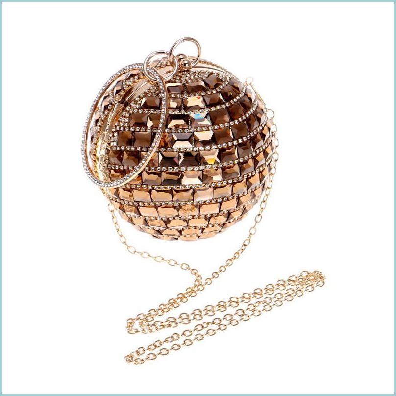 

Handbags Purses Bling Crystal Clutch Bags Beaded Metal Evening Handbags Lady Bag Party Banquet Dress Purse Wallets Drop Delivery W Dhuld