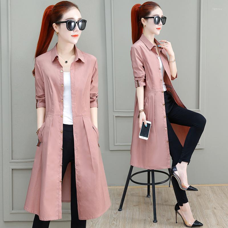 

Women's Trench Coats 2022 Spring And Autumn Ladies Explosion Models Fashion Retro Wild Thin Section Long Coat Tide