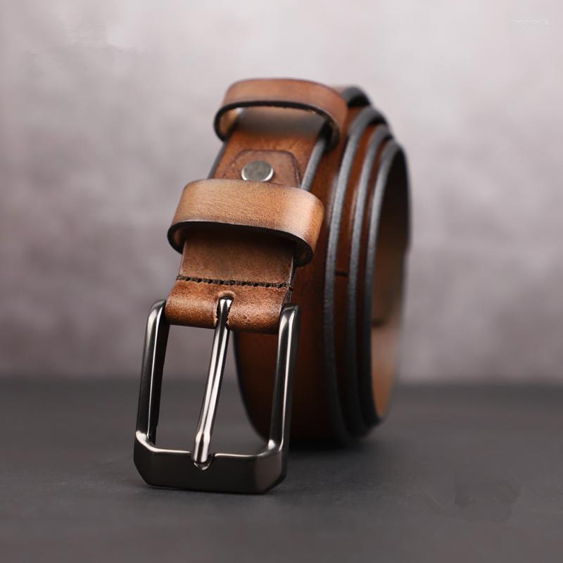 

Belts 2022 Men's Jeans Belt Cow Leather High Quality Pin Buckle Fashion Casual Ceinture Homme Designer Women Dress, Black
